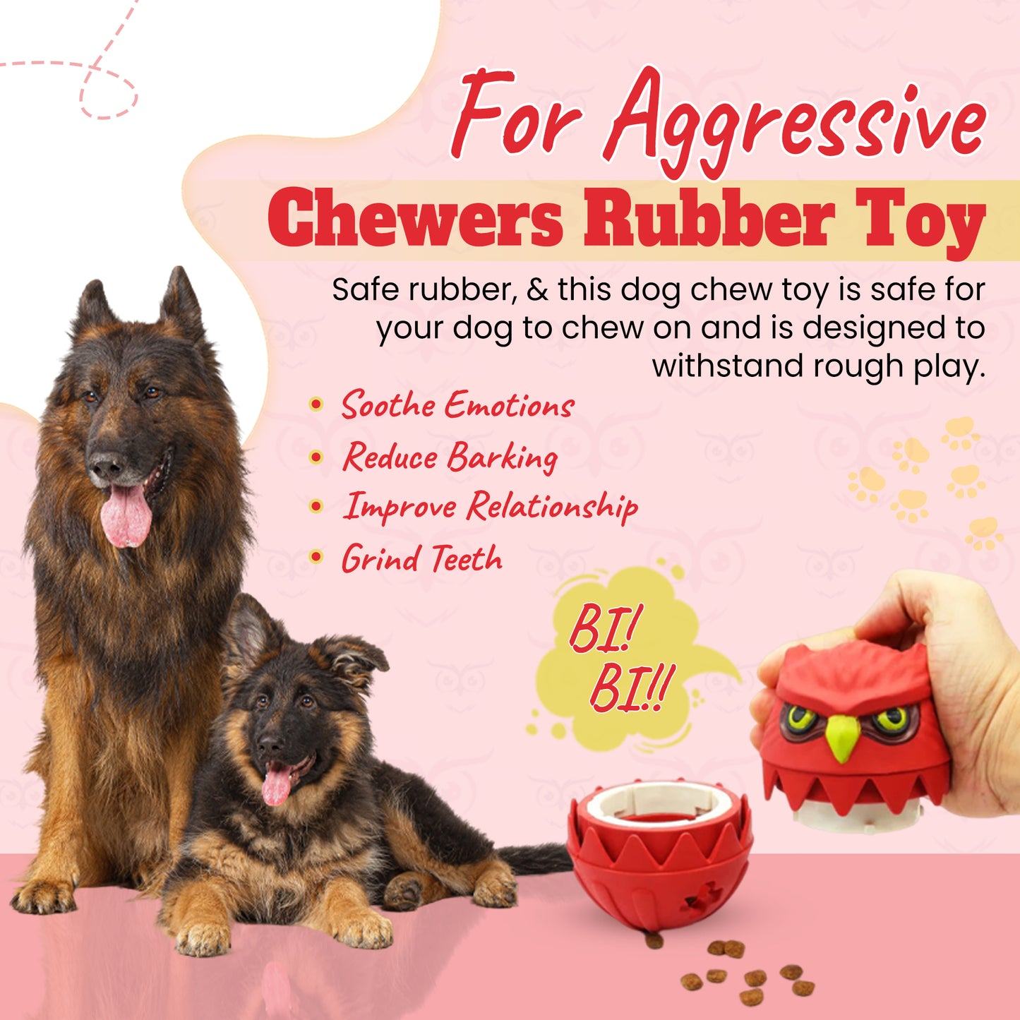 Ollie The Owl. Rubber Chew Dog Toy
