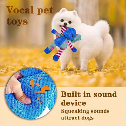 Durable Plush Dog Toy with Squeaker - Interactive Pet Companion for All Breed Sizes - Soft, Bite-Resistant, and Teeth-Cleaning