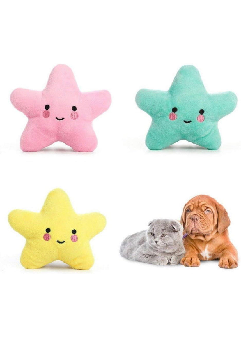 Starfish Squeaky Dog Toy. 3 different colors