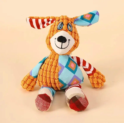 Durable Plush Dog Toy with Squeaker - Interactive Pet Companion for All Breed Sizes - Soft, Bite-Resistant, and Teeth-Cleaning