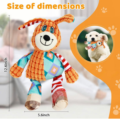 Durable Plush Dog Toy with Squeaker - Interactive Pet Companion for All Breed Sizes - Soft, Bite-Resistant, and Teeth-Cleaning